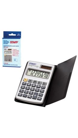 Калькулятор STAFF карманный металлический STF-1008, 8 разрядов, двойное питание, 103х62 мм, 250115