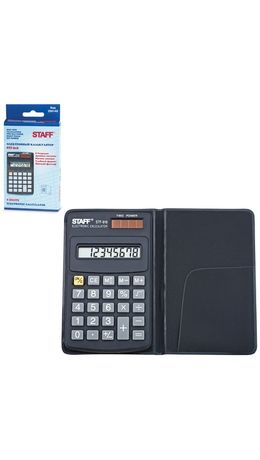 Калькулятор STAFF карманный STF-818, 8 разрядов, двойное питание, 102х62 мм, 250142