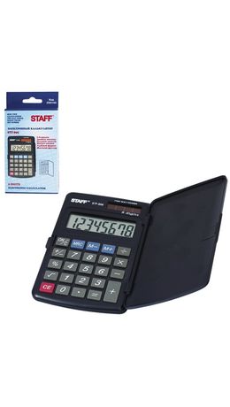 Калькулятор STAFF карманный STF-899, 8 разрядов, двойное питание, 117х74 мм, 250144