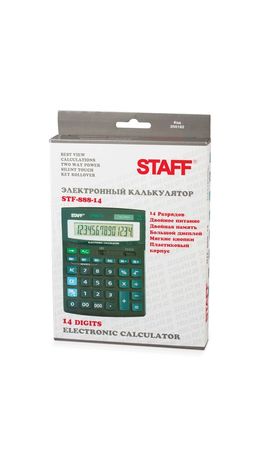 Калькулятор STAFF настольный STF-888-14, 14 разрядов, двойное питание, 200х150 мм, 250182