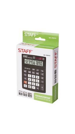 Калькулятор STAFF PLUS настольный STF-222, 10 разрядов, двойное питание, 138x103 мм, 250419