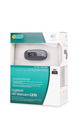 Веб-камера LOGITECH C270, 1/3 Мпикс., микрофон, USB 2.0, черная, регулируемый крепеж