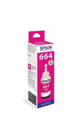 Чернила EPSON (C13T66434A) для СНПЧ EpsonL100/L110/L200/L210/L300/L456/L550, пурпурные, оригинальные