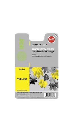 Картридж струйный CACTUS (CS-PGI2400XLY) для CANON iB4040/MB5040/MB5340, желтый, ресурс 1500 стр.