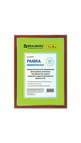 Рамка 21х30 см, пластик, багет 18 мм, BRAUBERG "HIT", орех с позолотой, стекло, 390708
