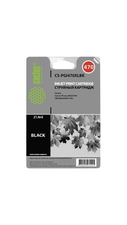 Картридж струйный CACTUS (CS-PGI470XLBK) для CANON PIXMA MG5740/6840/7740, черный пигм, ресурс 500 стр.