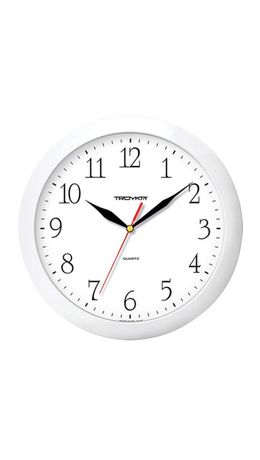 Часы настенные TROYKA 11110113, круг, белые, белая рамка, 29х29х3,5 см