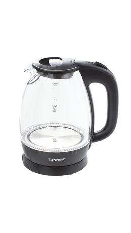 Чайник SONNEN KT-1786, 1,7 л, 2200 Вт, закрытый нагревательный элемент, стекло, 453422