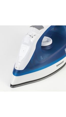 Утюг SONNEN SI-237A, 1800 Вт, антипригарное покрытие, синий/белый, 453504