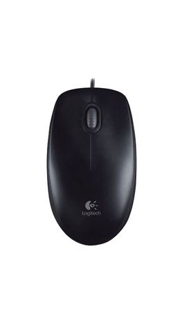 Мышь проводная LOGITECH B100, USB, 2 кнопки + 1 колесо-кнопка, оптическая, черная, 910-003357