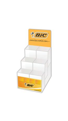 Стойка для выкладки товара настольная BIC, 30,8х16х13 см, 6 ячеек, пластик