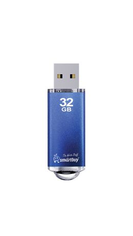 Флэш-диск 32 GB, SMARTBUY V-Cut, USB 2.0, металлический корпус, синий, SB32GBVC-B