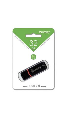 Флэш-диск 32 GB, SMARTBUY Crown, USB 2.0, черный, SB32GBCRW-K