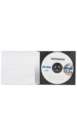 Диск CD-RW SONNEN, 700 Mb, 4-12x, Slim Case (1 штука), 512579