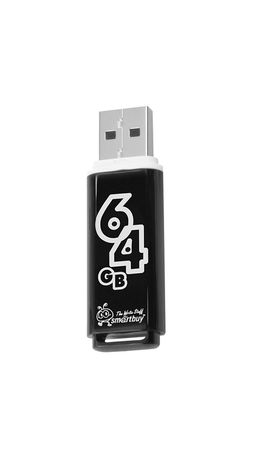 Флэш-диск 64 GB, SMARTBUY Glossy, USB 2.0, черный, SB64GBGS-K