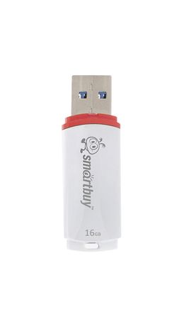 Флэш-диск 16 GB, SMARTBUY Crown, USB 2.0, белый, SB16GBCRW-W
