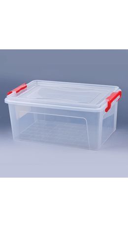Ящик 14 л, с крышкой на защелках, для хранения, 18х43х28 см, пластиковый, прозрачный IDEA, М2866