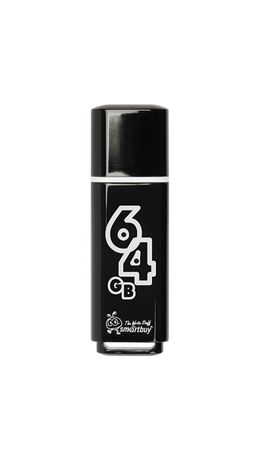 Флэш-диск 64 GB, SMARTBUY Glossy, USB 2.0, черный, SB64GBGS-K