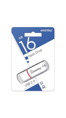 Флэш-диск 16 GB, SMARTBUY Crown, USB 2.0, белый, SB16GBCRW-W