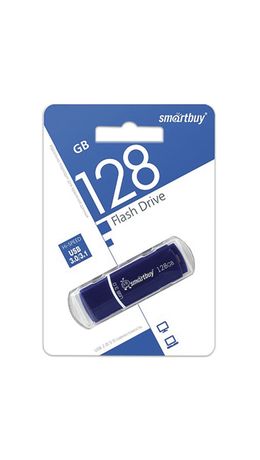 Флэш-диск 128 GB, SMARTBUY Crown, USB 3.0, синий, SB128GBCRW-Bl