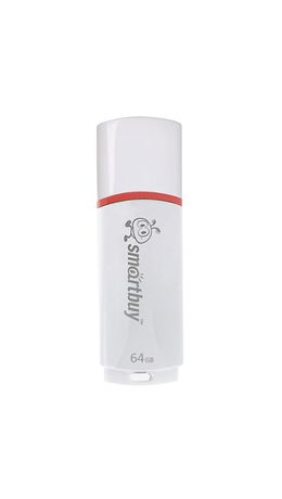 Флэш-диск 64 GB, SMARTBUY Crown, USB 2.0, белый, SB64GBCRW-W