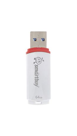 Флэш-диск 64 GB, SMARTBUY Crown, USB 2.0, белый, SB64GBCRW-W