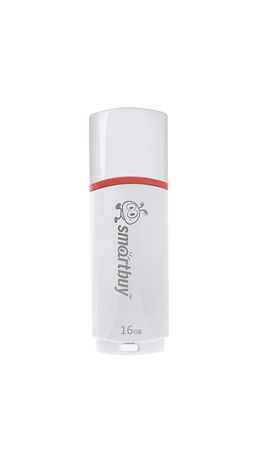 Флэш-диск 16 GB, SMARTBUY Crown, USB 2.0, белый, SB16GBCRW-W
