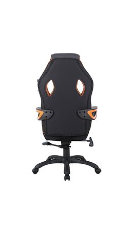 Кресло компьютерное BRABIX Techno Pro GM-003, ткань, черное/серое, вставки оранжевые,