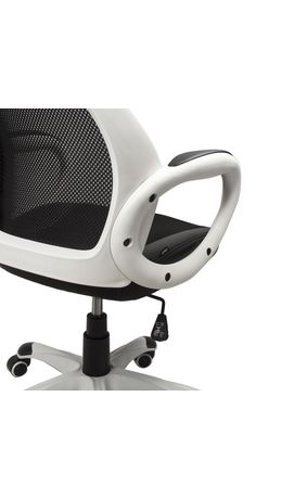 Кресло офисное BRABIX "Genesis EX-517", пластик белый, ткань/экокожа/сетка черная, 531573