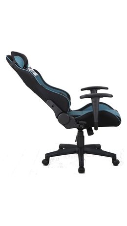 Кресло компьютерное BRABIX GT Racer GM-100, две подушки, ткань, черное/голубое, XXXXX
