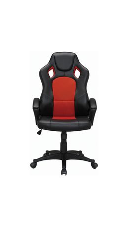 Кресло офисное BRABIX "Rider EX-544", экокожа черная/ткань красная, 531583