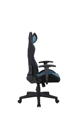 Кресло компьютерное BRABIX GT Racer GM-100, две подушки, ткань, черное/голубое, XXXXX