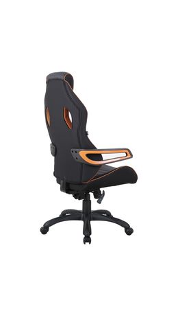 Кресло компьютерное BRABIX Techno Pro GM-003, ткань, черное/серое, вставки оранжевые,
