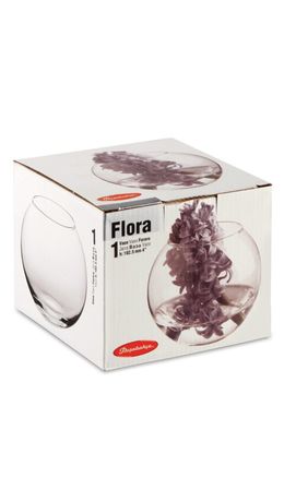Ваза "Flora", круглая, высота 10 см, стекло, PASABAHCE, 43417