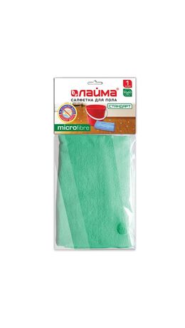 Тряпка для мытья пола ЛАЙМА "Стандарт", плотная микрофибра, 50х60 см, зеленая, 601251