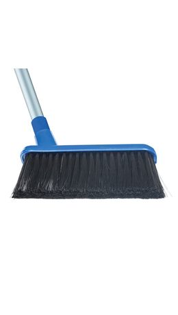 Совок для мусора ЛАЙМА со щеткой-сметкой, алюминиевая ручка 70 см, пластик, резиновая кромка, для дома и офиса, 601472