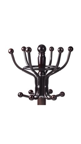 Вешалка-стойка BRABIX CR-282, металл/мрамор, 1,8 м, на диске диаметром 38 см, 6 крючков+4 дополнительных, коричневая, 601745