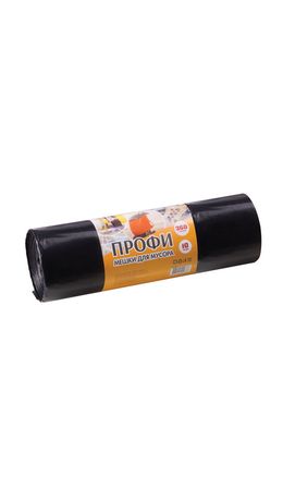 Мешки для мусора 360 л, черные, в рулоне 10 шт., ПВД, 65 мкм, 110х140 см, особо прочные, КОНЦЕПЦИЯ БЫТА "Профи", 2883