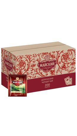 Чай МАЙСКИЙ черный, 200 пакетиков в конвертах по 2 г, 101009