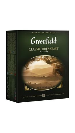 Чай GREENFIELD (Гринфилд) "Classic Breakfast", черный, 100 пакетиков в конвертах по 2 г, 0582