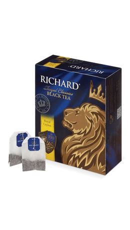 Чай RICHARD (Ричард) "Royal Ceylon" ("Роял Цейлон"), черный, 100 пакетиков по 2 г, 610601