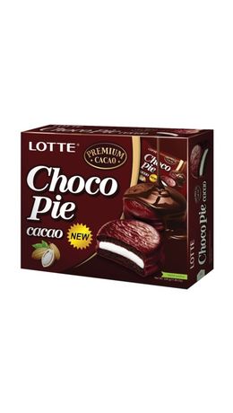 Печенье LOTTE "Choco Pie Cacao" ("Чоко Пай Какао"), глазированное, картонная упаковка, 336 г, 12 шт. х 28 г