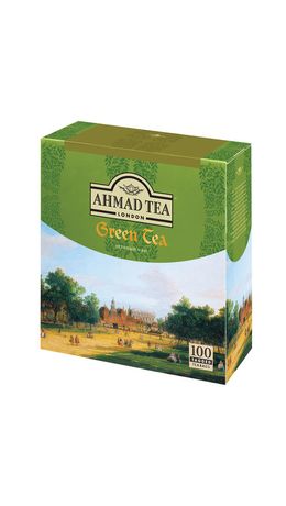 Чай AHMAD (Ахмад) "Green Tea", зеленый, 100 пакетиков по 2 г, 478-012