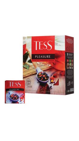 Чай TESS (Тесс) "Pleasure", черный с шиповником и яблоком, 100 пакетиков по 1,5 г, 0919-09