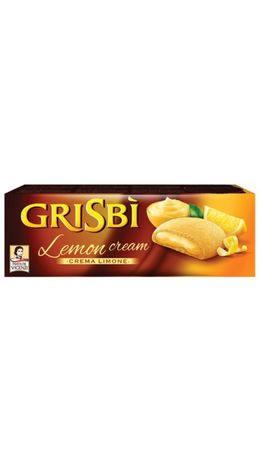 Печенье GRISBI (Гризби) "Lemon cream", с начинкой из лимонного крема, 150 г, Италия, 13828