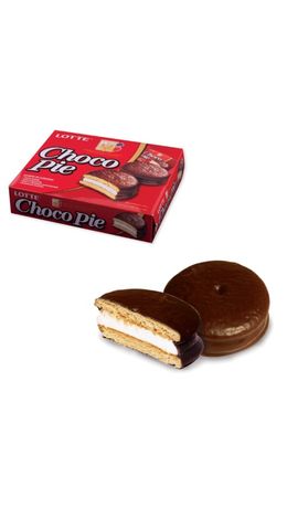Печенье LOTTE "Choco Pie" ("Чоко Пай"), прослоенное, глазированное, в картонной упаковке, 336 г (12 штук х 28 г)