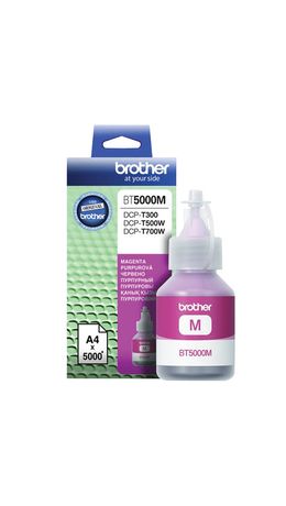 Чернила BROTHER (BT-5000М) для СНПЧ Brother DCP-T500W\T700W\T300, пурпурные, ресурс 5000 стр., оригинальные, BT5000M