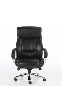 Кресло офисное BRABIX "Direct EX-580", хром, рециклированная кожа, черное