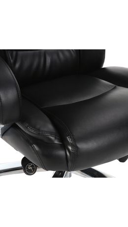 Кресло офисное BRABIX "Direct EX-580", хром, рециклированная кожа, черное