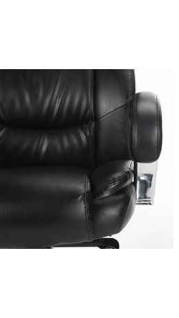 Кресло офисное BRABIX "Direct EX-580", хром, рециклированная кожа, черное